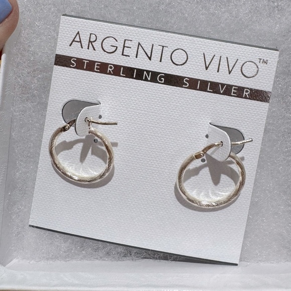 Argento Vivo Jewelry - NWT Argento Vivo Sterling Silver Hoop Earrings